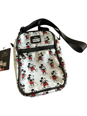Bioworld Disney Mickey Mouse Crossbody Bag White Allover Print NWT